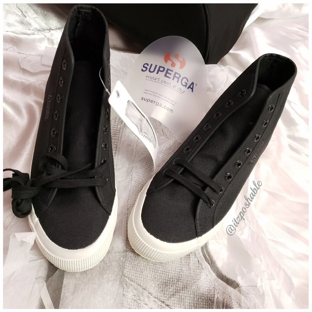 Superga Canvas Hi-Top Sneakers Black